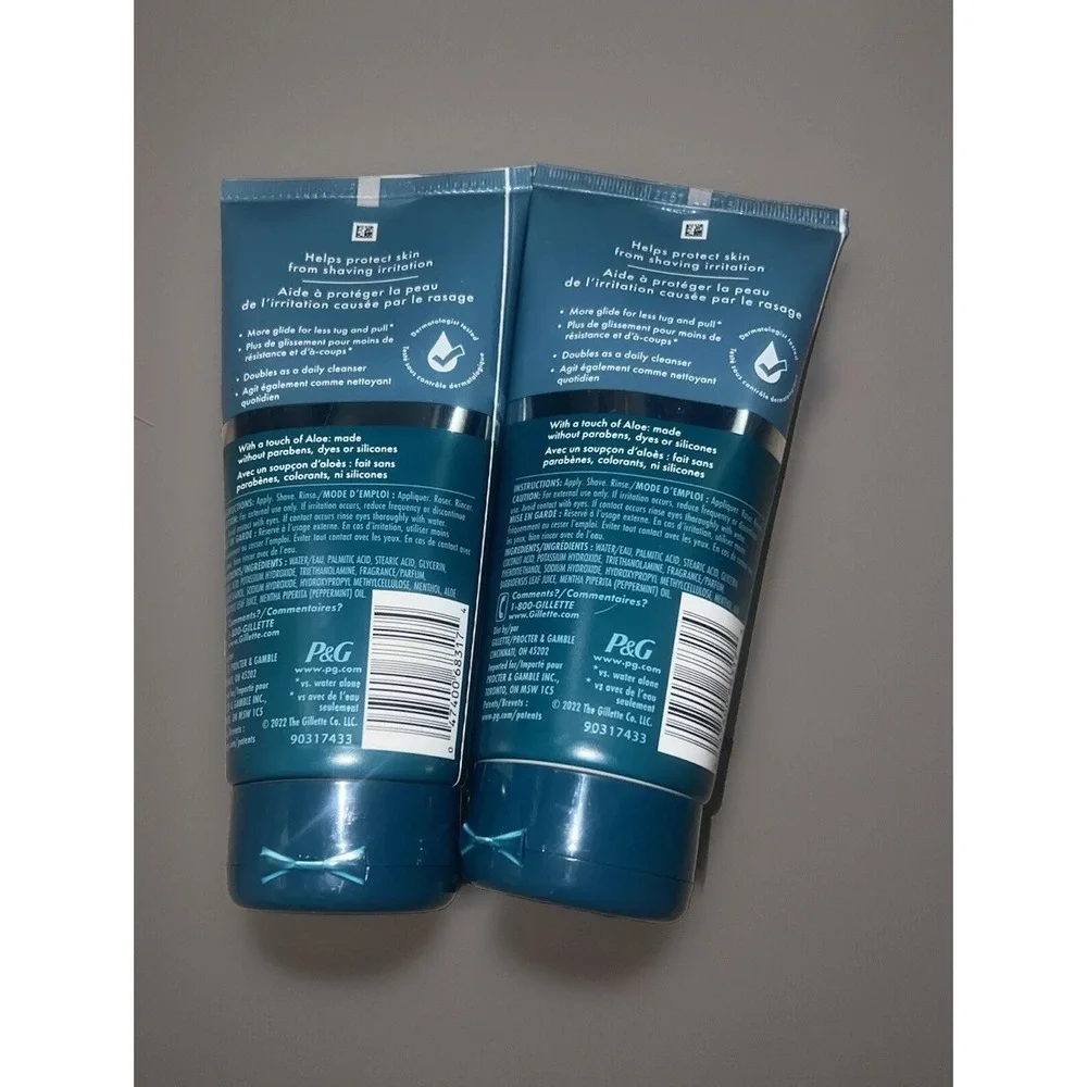 Gillette Intimate Pubic Shave Cream Cleanser 2-in-1 6oz 2 Pack 177ml New
